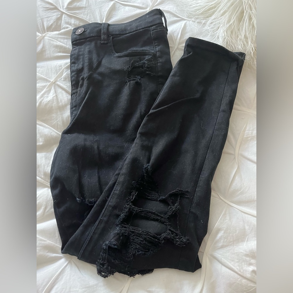 AE RIPPED JEGGINGS 10 SHORT